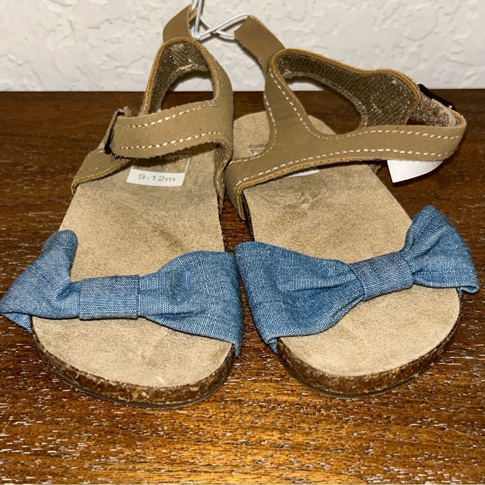 Carter’s Bow Slip On Self-Attached Strap Sandal Shoes Carters